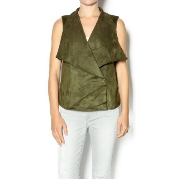 Kut from the Kloth Wrap Faux Suede Olive Vest - Picture 1 of 5